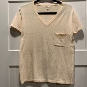 Cream/Beige Tshirt. Super soft with distressed details